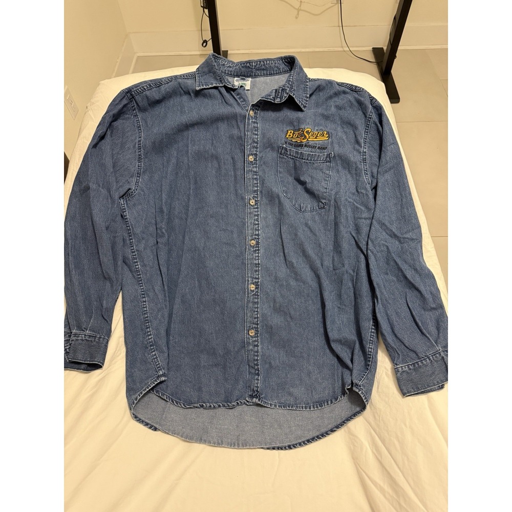 Men's Xl Vintage Winterland Usa Denim Button Up Bob Seger And The Silver Bullet